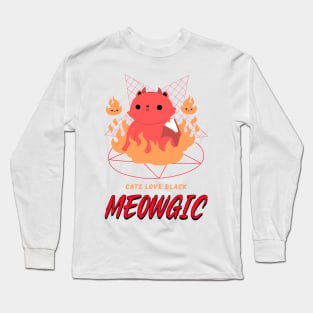 Cats Love Black Meowgic Long Sleeve T-Shirt